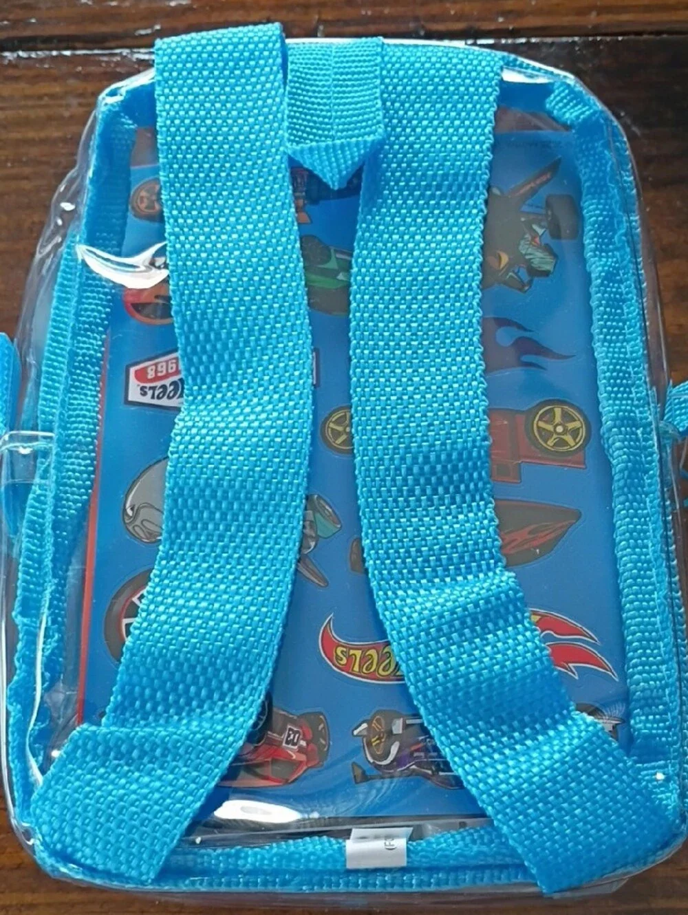 Hot Wheels Clear Toy Pouch with Blue Car Graphic